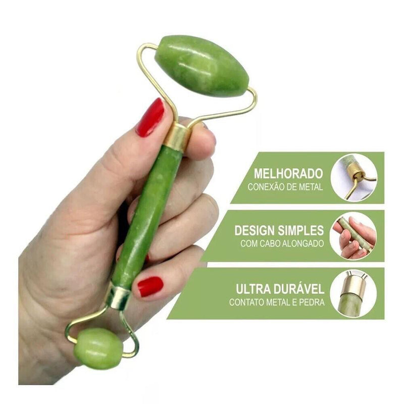 Jade Stone Roller Plate Gua Sha Anti Ruga Facial Massage